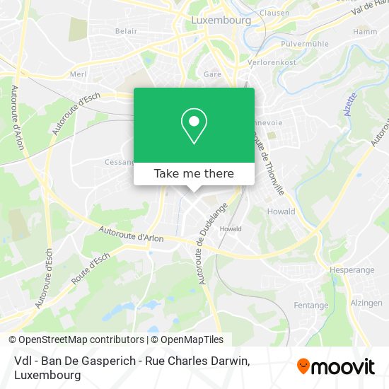 Vdl - Ban De Gasperich - Rue Charles Darwin map