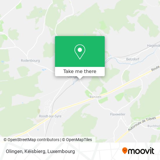 Olingen, Kéisbierg Karte