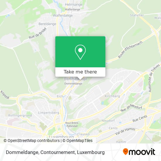 Dommeldange, Contournement map
