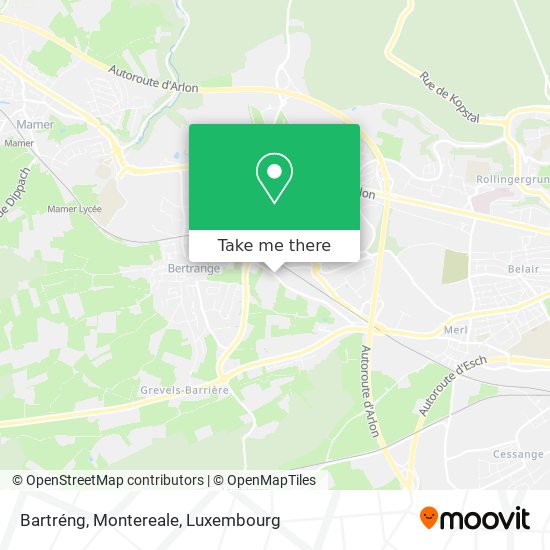 Bartréng, Montereale map