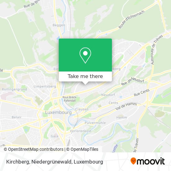 Kirchberg, Niedergrünewald Karte