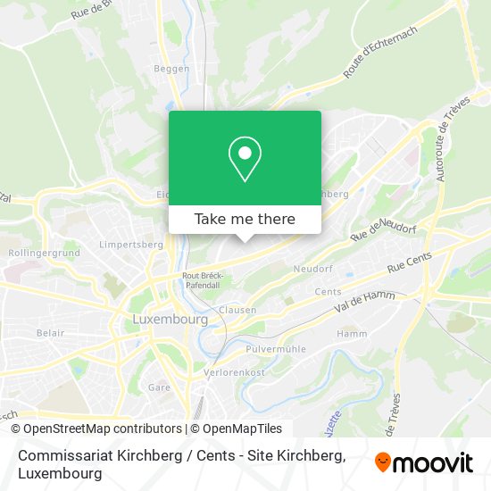 Commissariat Kirchberg / Cents - Site Kirchberg Karte