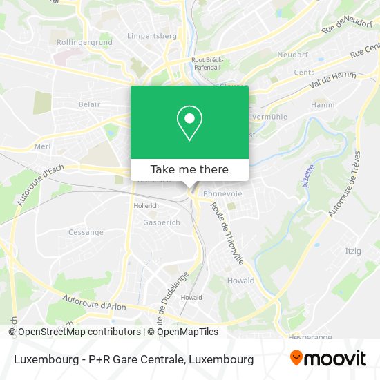 Luxembourg - P+R Gare Centrale Karte
