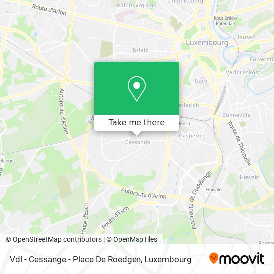 Vdl - Cessange - Place De Roedgen map