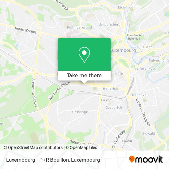Luxembourg - P+R Bouillon Karte
