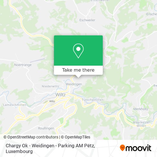 Chargy Ok - Weidingen - Parking AM Pëtz Karte