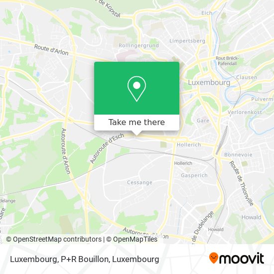 Luxembourg, P+R Bouillon map
