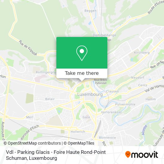 Vdl - Parking Glacis - Foire Haute Rond-Point Schuman map