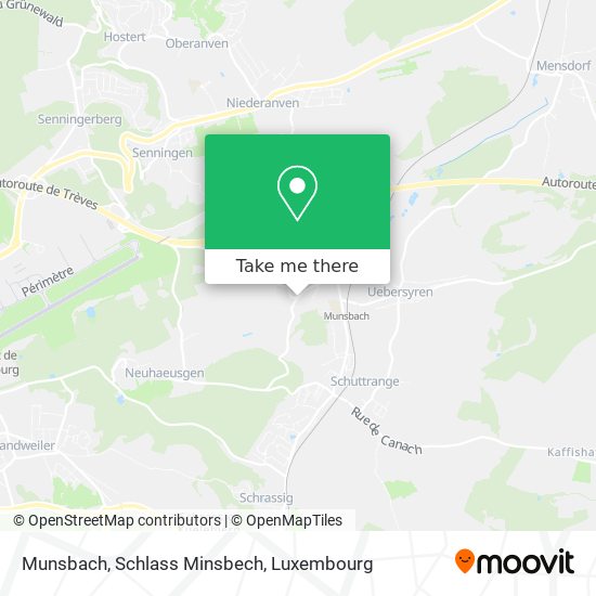 Munsbach, Schlass Minsbech map