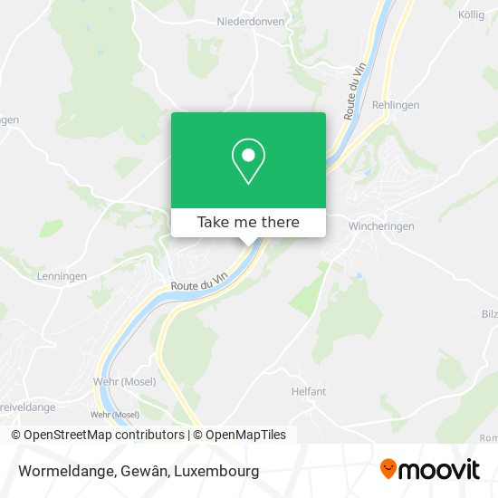 Wormeldange, Gewân map