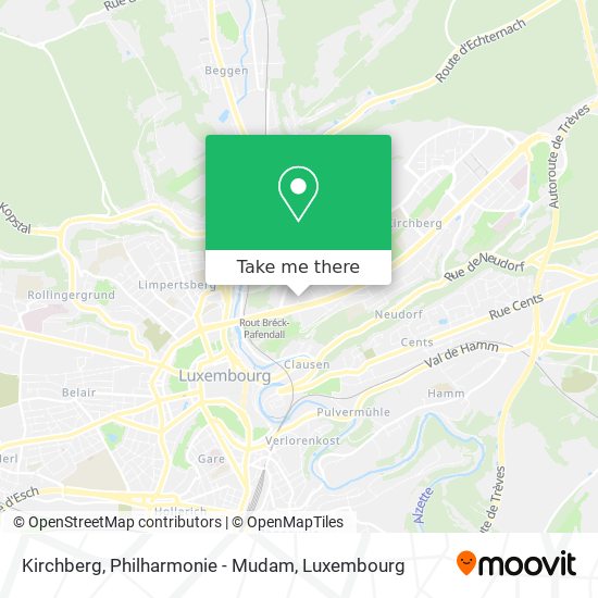 Kirchberg, Philharmonie - Mudam map