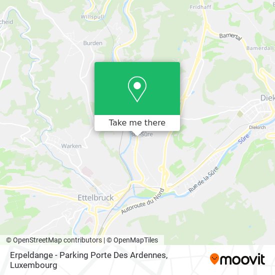 Erpeldange - Parking Porte Des Ardennes Karte