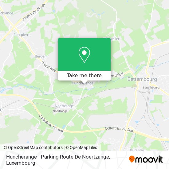 Huncherange - Parking Route De Noertzange Karte