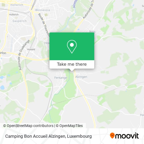 Camping Bon Accueil Alzingen map