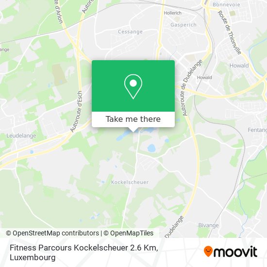 Fitness Parcours Kockelscheuer 2.6 Km map