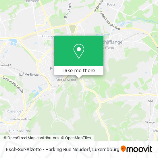 Esch-Sur-Alzette - Parking Rue Neudorf Karte