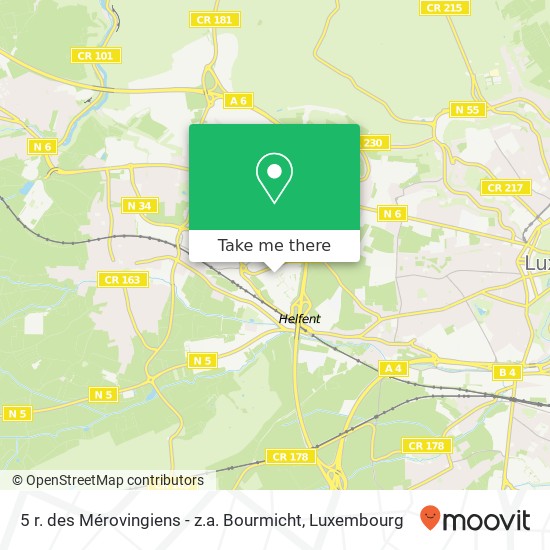 5 r. des Mérovingiens - z.a. Bourmicht map
