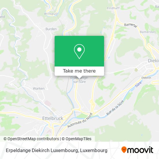 Erpeldange Diekirch Luxembourg map