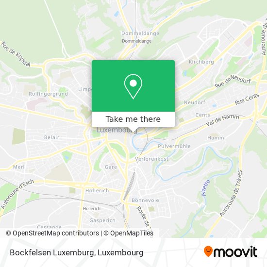 Bockfelsen Luxemburg map