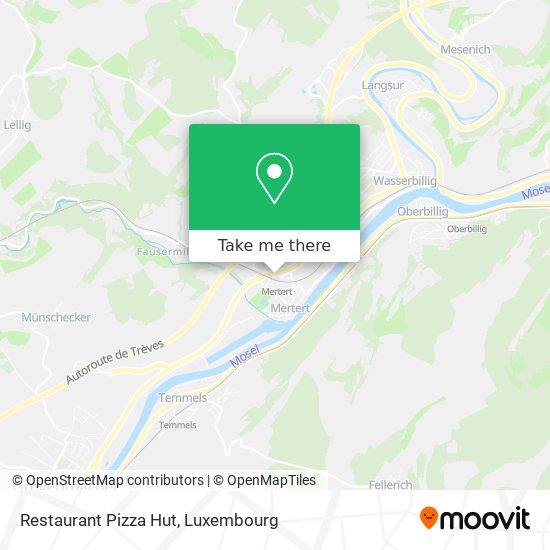 Restaurant Pizza Hut Karte