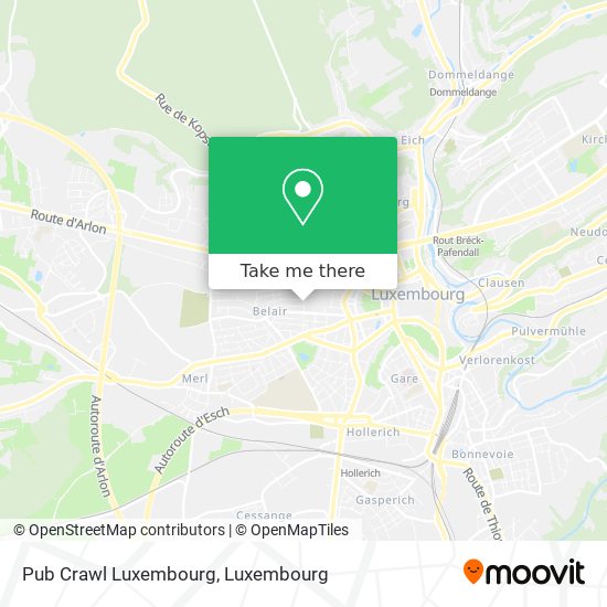 Pub Crawl Luxembourg Karte