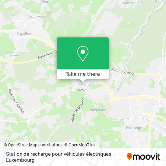 Station de recharge pour véhicules électriques Karte