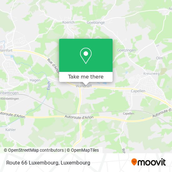 Route 66 Luxembourg map