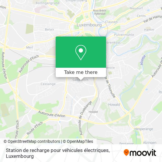 Station de recharge pour véhicules électriques Karte