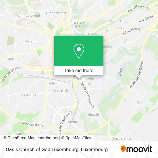Oasis Church of God Luxembourg map