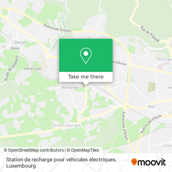 Station de recharge pour véhicules électriques Karte