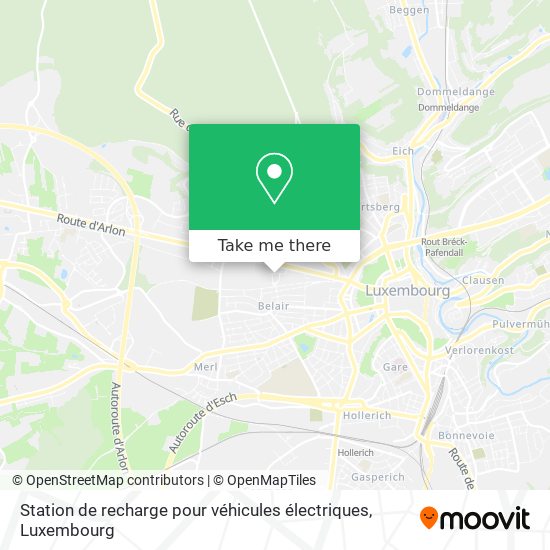 Station de recharge pour véhicules électriques Karte