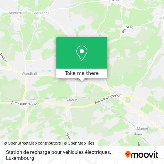 Station de recharge pour véhicules électriques Karte