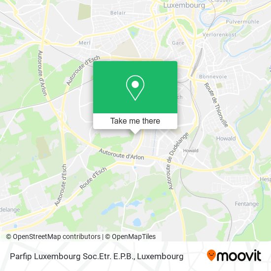Parfip Luxembourg Soc.Etr. E.P.B. map