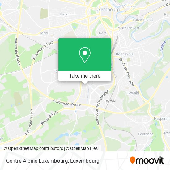 Centre Alpine Luxembourg map