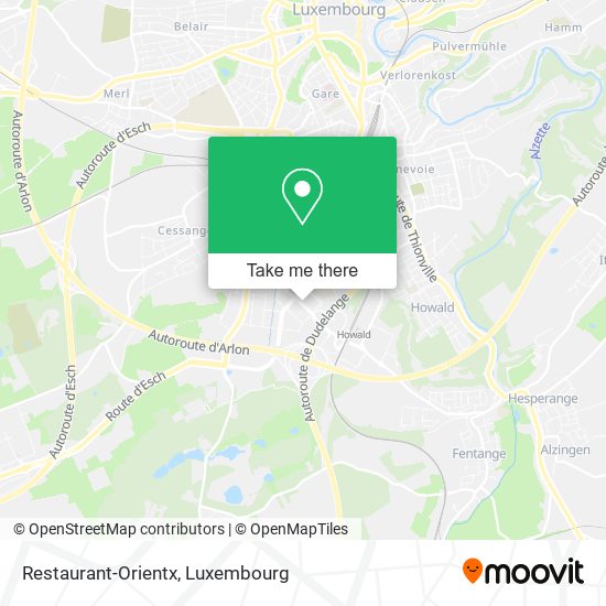 Restaurant-Orientx Karte
