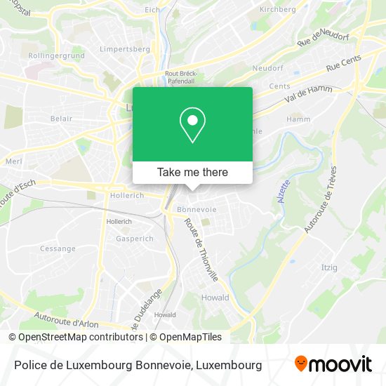 Police de Luxembourg Bonnevoie Karte