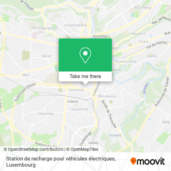 Station de recharge pour véhicules électriques Karte