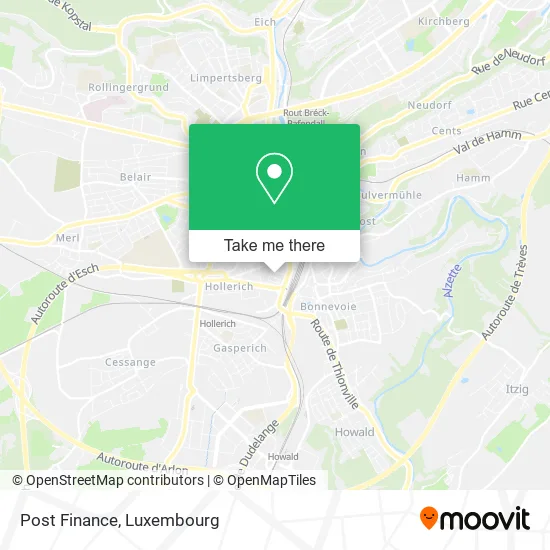 Post Finance map