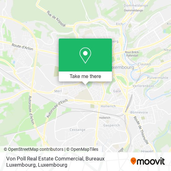 Von Poll Real Estate Commercial, Bureaux Luxembourg Karte