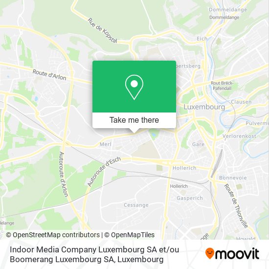 Indoor Media Company Luxembourg SA et / ou Boomerang Luxembourg SA Karte
