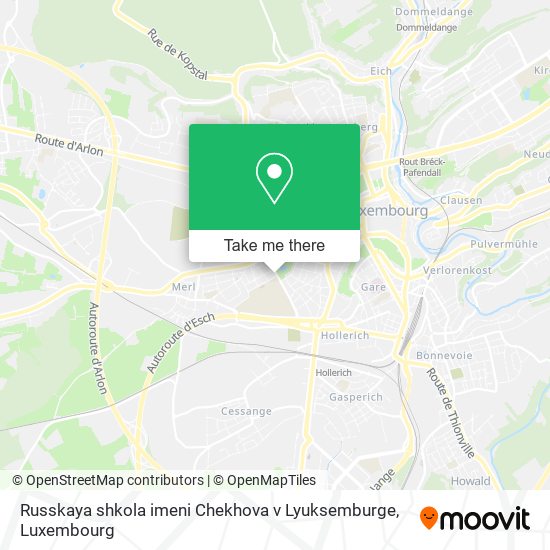 Russkaya shkola imeni Chekhova v Lyuksemburge Karte