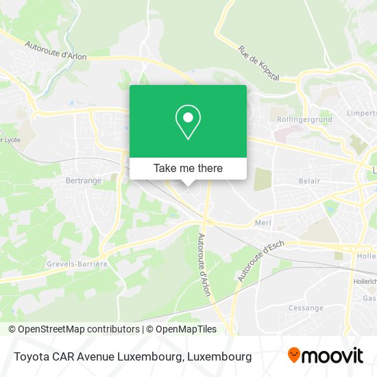 Toyota CAR Avenue Luxembourg Karte