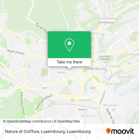 Nature et Coiffure, Luxembourg map