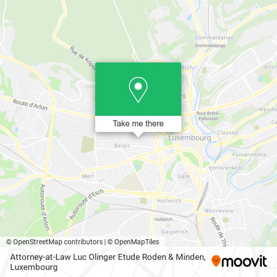 Attorney-at-Law Luc Olinger Etude Roden & Minden map