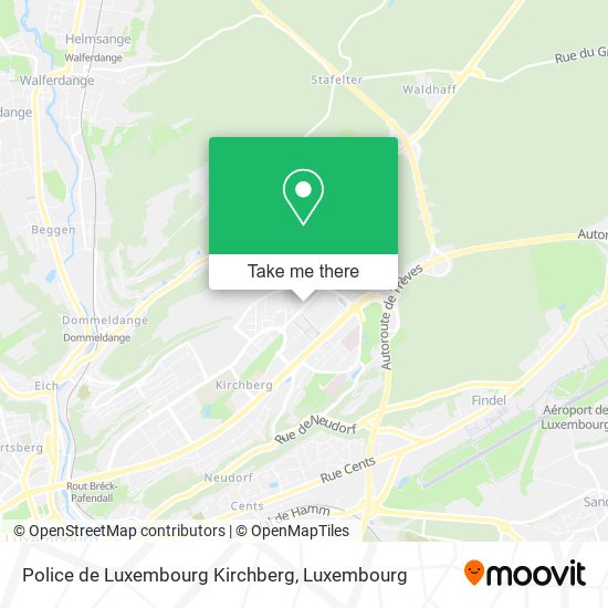 Police de Luxembourg Kirchberg Karte