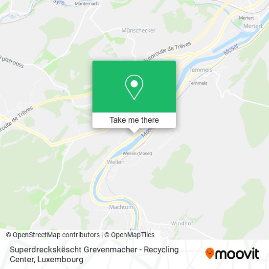 Superdreckskëscht Grevenmacher - Recycling Center Karte