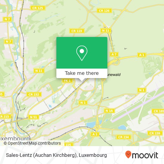 Sales-Lentz (Auchan Kirchberg) Karte