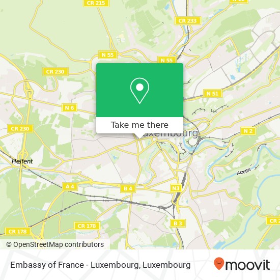 Embassy of France - Luxembourg map
