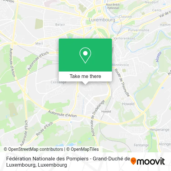 Fédération Nationale des Pompiers - Grand-Duché de Luxembourg map