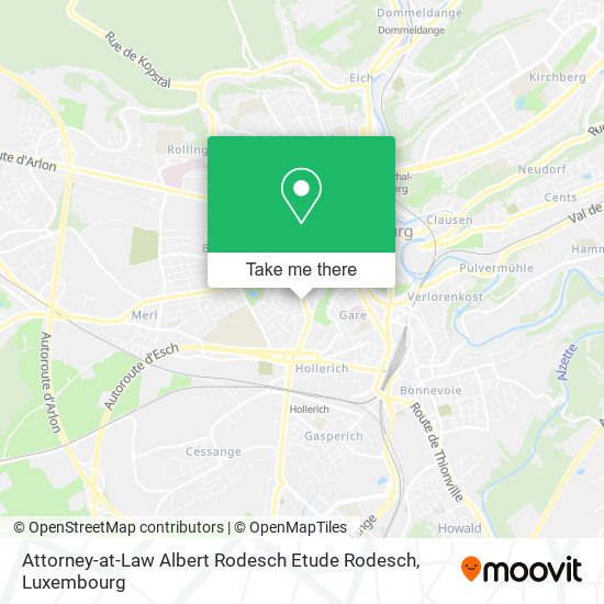 Attorney-at-Law Albert Rodesch Etude Rodesch map